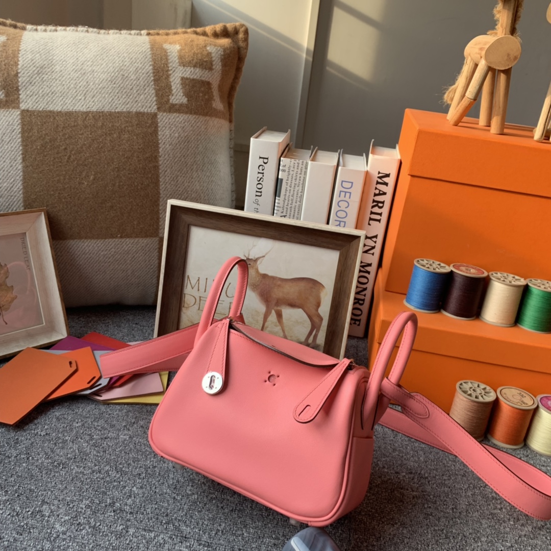 에르메스 미니 린디백 핑크 은장 스위프트